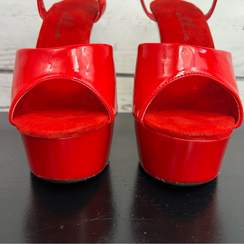 Ellie Red Platform Heels - Picture 5 of 16